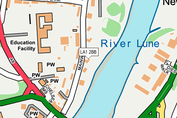 LA1 2BB map - OS OpenMap – Local (Ordnance Survey) LA1 2BB map - OS OpenMap – Local (Ordnance Survey)