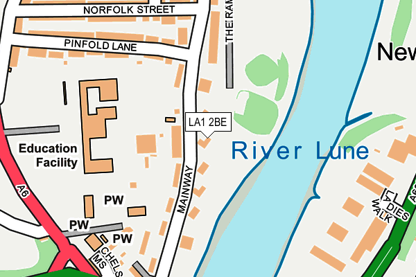 LA1 2BE map - OS OpenMap – Local (Ordnance Survey) LA1 2BE map - OS OpenMap – Local (Ordnance Survey)