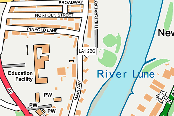 LA1 2BG map - OS OpenMap – Local (Ordnance Survey) LA1 2BG map - OS OpenMap – Local (Ordnance Survey)
