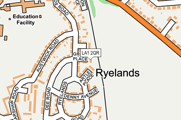 LA1 2QR map - OS OpenMap – Local (Ordnance Survey) LA1 2QR map - OS OpenMap – Local (Ordnance Survey)