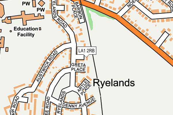 LA1 2RB map - OS OpenMap – Local (Ordnance Survey) LA1 2RB map - OS OpenMap – Local (Ordnance Survey)