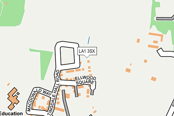 LA1 3SX map - OS OpenMap – Local (Ordnance Survey) LA1 3SX map - OS OpenMap – Local (Ordnance Survey)