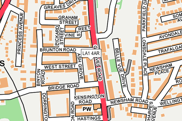 LA1 4AR map - OS OpenMap – Local (Ordnance Survey) LA1 4AR map - OS OpenMap – Local (Ordnance Survey)