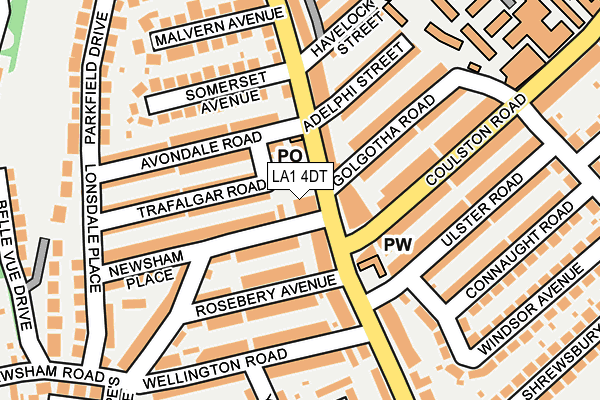 LA1 4DT map - OS OpenMap – Local (Ordnance Survey) LA1 4DT map - OS OpenMap – Local (Ordnance Survey)