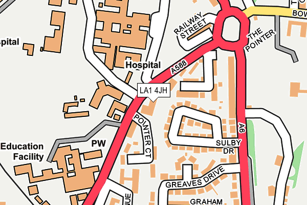LA1 4JH map - OS OpenMap – Local (Ordnance Survey) LA1 4JH map - OS OpenMap – Local (Ordnance Survey)