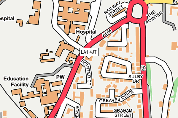 LA1 4JT map - OS OpenMap – Local (Ordnance Survey) LA1 4JT map - OS OpenMap – Local (Ordnance Survey)