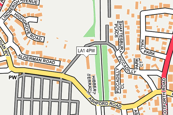 LA1 4PW map - OS OpenMap – Local (Ordnance Survey) LA1 4PW map - OS OpenMap – Local (Ordnance Survey)