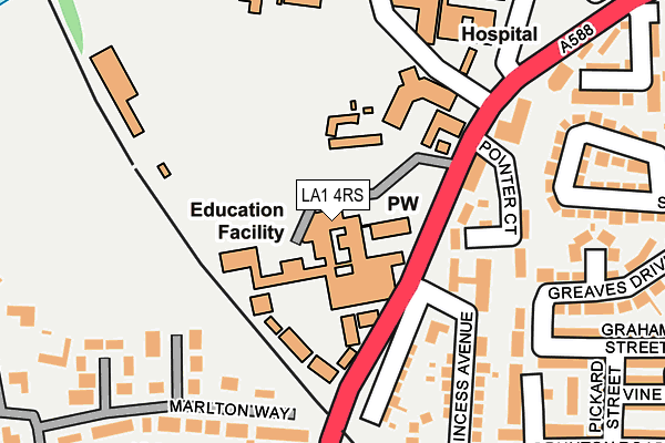 LA1 4RS map - OS OpenMap – Local (Ordnance Survey) LA1 4RS map - OS OpenMap – Local (Ordnance Survey)