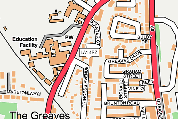 LA1 4RZ map - OS OpenMap – Local (Ordnance Survey) LA1 4RZ map - OS OpenMap – Local (Ordnance Survey)