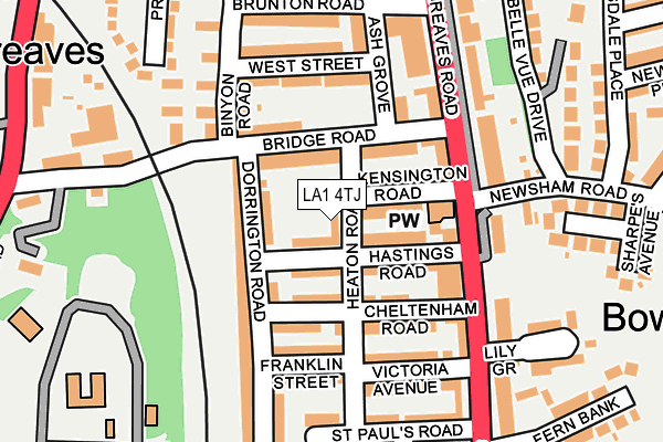 LA1 4TJ map - OS OpenMap – Local (Ordnance Survey) LA1 4TJ map - OS OpenMap – Local (Ordnance Survey)