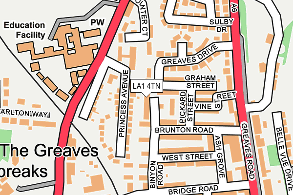 LA1 4TN map - OS OpenMap – Local (Ordnance Survey) LA1 4TN map - OS OpenMap – Local (Ordnance Survey)