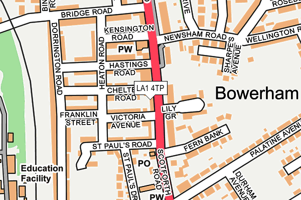 LA1 4TP map - OS OpenMap – Local (Ordnance Survey)