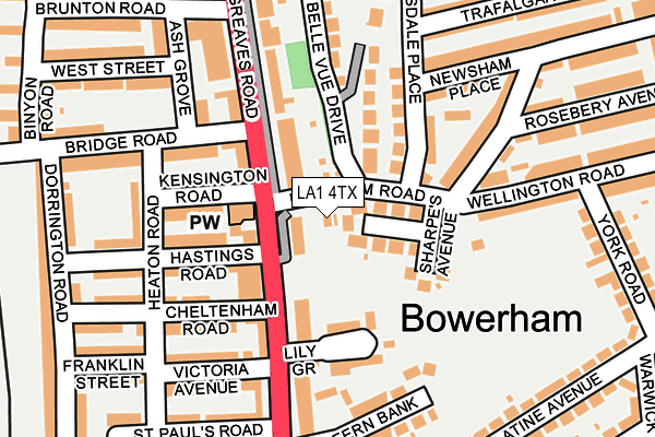 LA1 4TX map - OS OpenMap – Local (Ordnance Survey) LA1 4TX map - OS OpenMap – Local (Ordnance Survey)