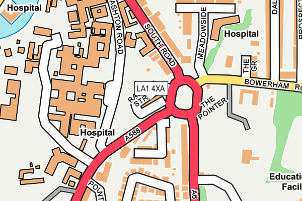 LA1 4XA map - OS OpenMap – Local (Ordnance Survey) LA1 4XA map - OS OpenMap – Local (Ordnance Survey)