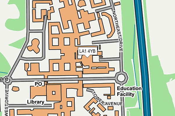 LA1 4YB map - OS OpenMap – Local (Ordnance Survey) LA1 4YB map - OS OpenMap – Local (Ordnance Survey)