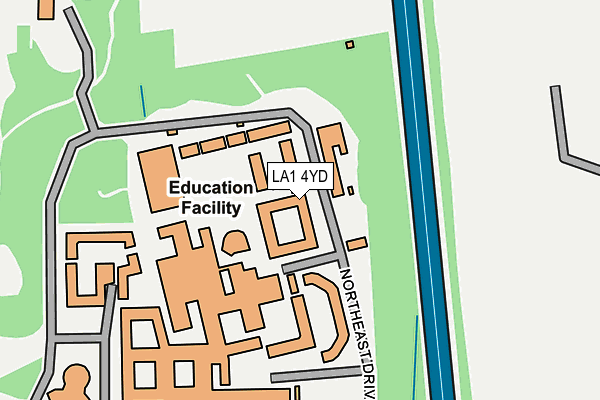 LA1 4YD map - OS OpenMap – Local (Ordnance Survey) LA1 4YD map - OS OpenMap – Local (Ordnance Survey)
