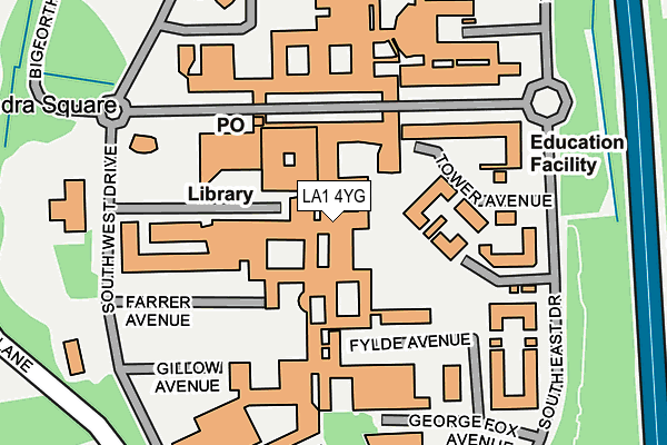 LA1 4YG map - OS OpenMap – Local (Ordnance Survey) LA1 4YG map - OS OpenMap – Local (Ordnance Survey)
