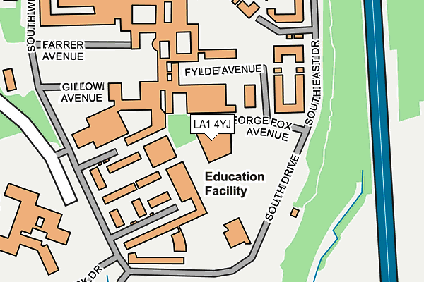 LA1 4YJ map - OS OpenMap – Local (Ordnance Survey) LA1 4YJ map - OS OpenMap – Local (Ordnance Survey)