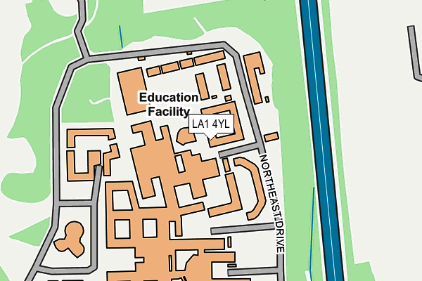 LA1 4YL map - OS OpenMap – Local (Ordnance Survey)