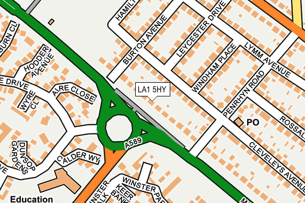 LA1 5HY map - OS OpenMap – Local (Ordnance Survey) LA1 5HY map - OS OpenMap – Local (Ordnance Survey)