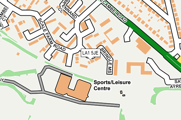 LA1 5JE map - OS OpenMap – Local (Ordnance Survey)