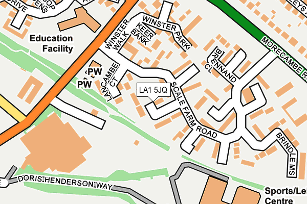 LA1 5JQ map - OS OpenMap – Local (Ordnance Survey)