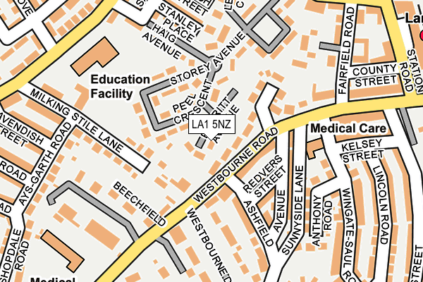 LA1 5NZ map - OS OpenMap – Local (Ordnance Survey) LA1 5NZ map - OS OpenMap – Local (Ordnance Survey)