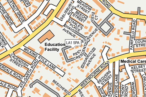 LA1 5PA map - OS OpenMap – Local (Ordnance Survey) LA1 5PA map - OS OpenMap – Local (Ordnance Survey)