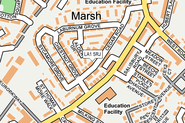 LA1 5RJ map - OS OpenMap – Local (Ordnance Survey) LA1 5RJ map - OS OpenMap – Local (Ordnance Survey)