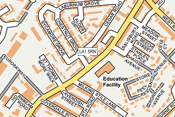 LA1 5RN map - OS OpenMap – Local (Ordnance Survey) LA1 5RN map - OS OpenMap – Local (Ordnance Survey)