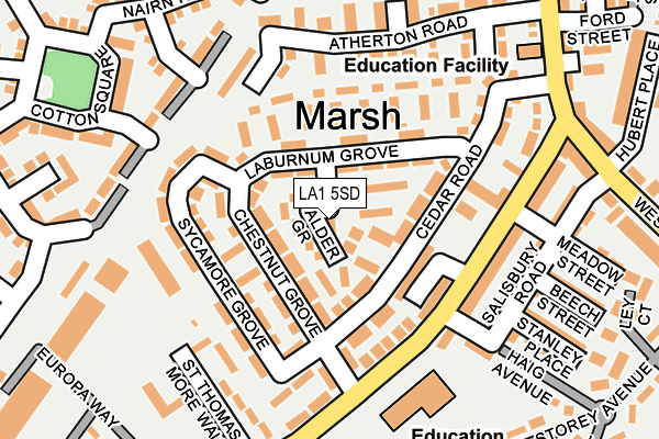 LA1 5SD map - OS OpenMap – Local (Ordnance Survey) LA1 5SD map - OS OpenMap – Local (Ordnance Survey)