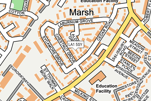 LA1 5SY map - OS OpenMap – Local (Ordnance Survey) LA1 5SY map - OS OpenMap – Local (Ordnance Survey)