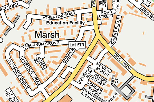 LA1 5TR map - OS OpenMap – Local (Ordnance Survey) LA1 5TR map - OS OpenMap – Local (Ordnance Survey)