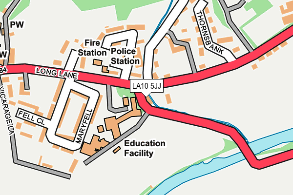 LA10 5JJ map - OS OpenMap – Local (Ordnance Survey)