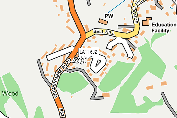 LA11 6JZ map - OS OpenMap – Local (Ordnance Survey) LA11 6JZ map - OS OpenMap – Local (Ordnance Survey)