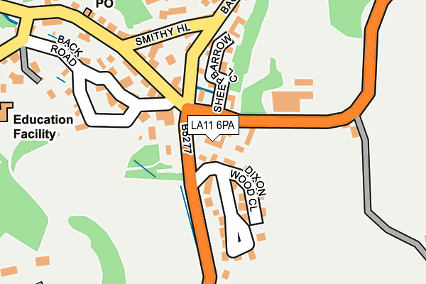 LA11 6PA map - OS OpenMap – Local (Ordnance Survey) LA11 6PA map - OS OpenMap – Local (Ordnance Survey)