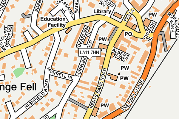 LA11 7HN map - OS OpenMap – Local (Ordnance Survey)