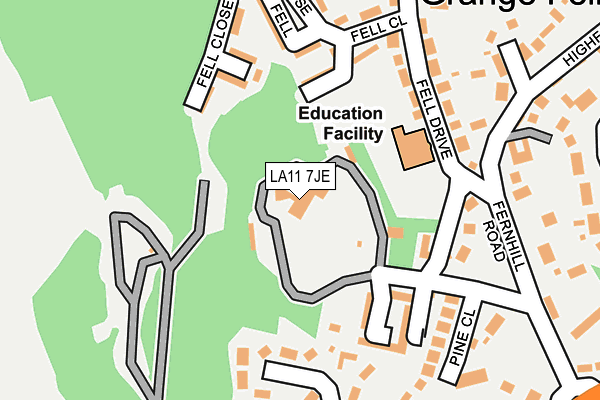 LA11 7JE map - OS OpenMap – Local (Ordnance Survey) LA11 7JE map - OS OpenMap – Local (Ordnance Survey)