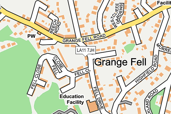 LA11 7JH map - OS OpenMap – Local (Ordnance Survey) LA11 7JH map - OS OpenMap – Local (Ordnance Survey)