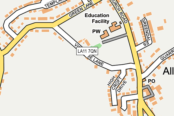 LA11 7QN map - OS OpenMap – Local (Ordnance Survey) LA11 7QN map - OS OpenMap – Local (Ordnance Survey)