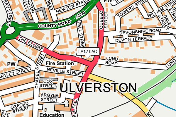 LA12 0AQ map - OS OpenMap – Local (Ordnance Survey) LA12 0AQ map - OS OpenMap – Local (Ordnance Survey)