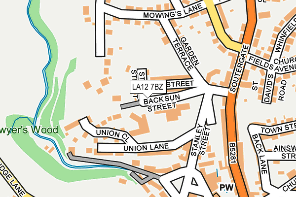 LA12 7BZ map - OS OpenMap – Local (Ordnance Survey) LA12 7BZ map - OS OpenMap – Local (Ordnance Survey)