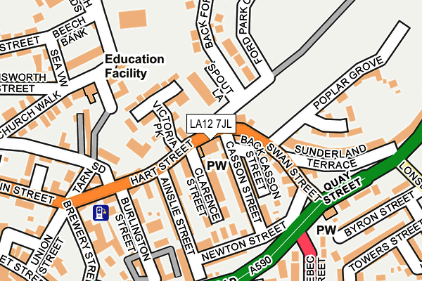 LA12 7JL map - OS OpenMap – Local (Ordnance Survey) LA12 7JL map - OS OpenMap – Local (Ordnance Survey)