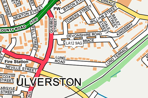 LA12 9AG map - OS OpenMap – Local (Ordnance Survey) LA12 9AG map - OS OpenMap – Local (Ordnance Survey)