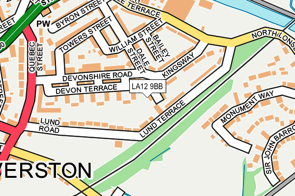LA12 9BB map - OS OpenMap – Local (Ordnance Survey) LA12 9BB map - OS OpenMap – Local (Ordnance Survey)