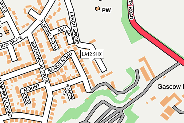 LA12 9HX map - OS OpenMap – Local (Ordnance Survey) LA12 9HX map - OS OpenMap – Local (Ordnance Survey)