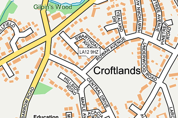 LA12 9HZ map - OS OpenMap – Local (Ordnance Survey) LA12 9HZ map - OS OpenMap – Local (Ordnance Survey)