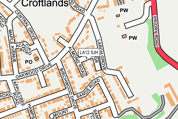 LA12 9JH map - OS OpenMap – Local (Ordnance Survey) LA12 9JH map - OS OpenMap – Local (Ordnance Survey)