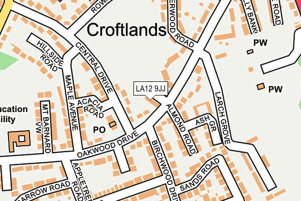 LA12 9JJ map - OS OpenMap – Local (Ordnance Survey) LA12 9JJ map - OS OpenMap – Local (Ordnance Survey)