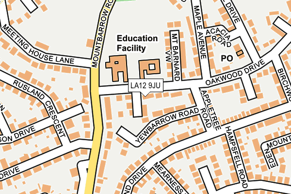 LA12 9JU map - OS OpenMap – Local (Ordnance Survey) LA12 9JU map - OS OpenMap – Local (Ordnance Survey)